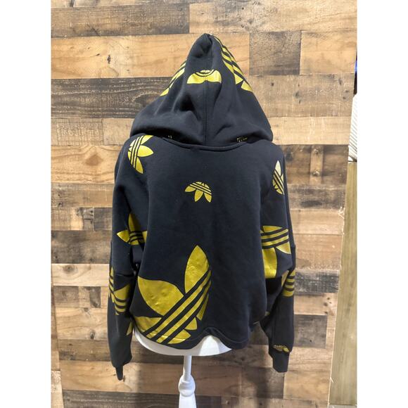 Adidas Women’s Small Crop Hoodie – Large Gold Logo - Picture 10 of 10